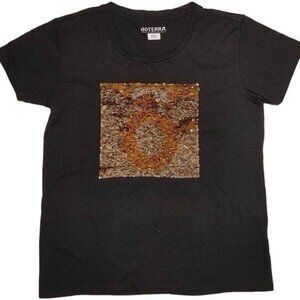 BLACK Fitted Sequined T-Shirt=